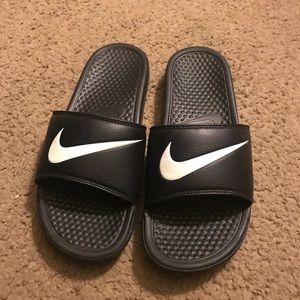 Black Nike Slides